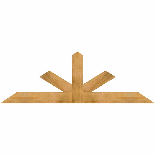 Ekena Millwork Saratoga Rough Sawn Timber Gable Bracket, Western Red Cedar, 84"W x 28"H x 2"D x 6"F, 8/12 Pitch GBW084X28X0206SAR00RWR - main